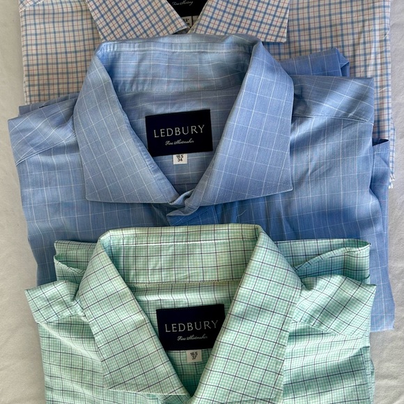 Ledbury Men's Checkered Dress Shirts - Lot of 3 Size L - Picture 1 of 6